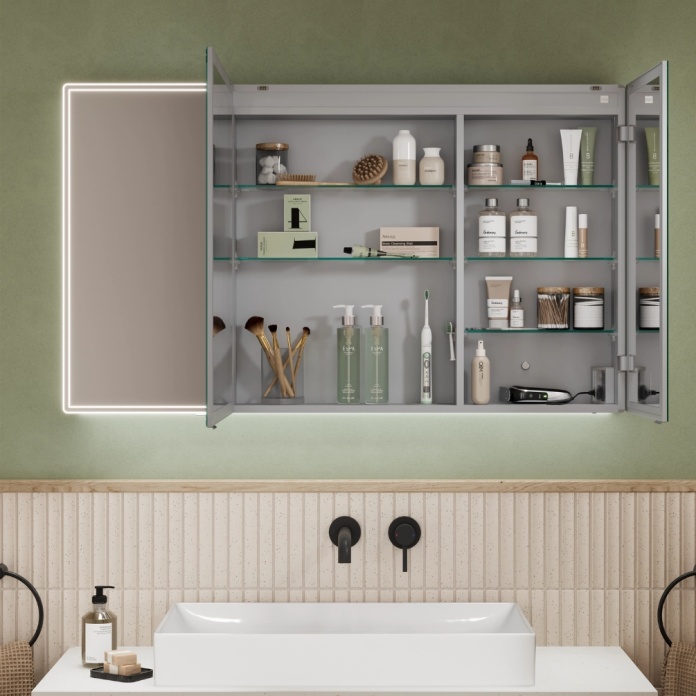 hib. Isoe 120 LED Illuminated Mirror Cabinet